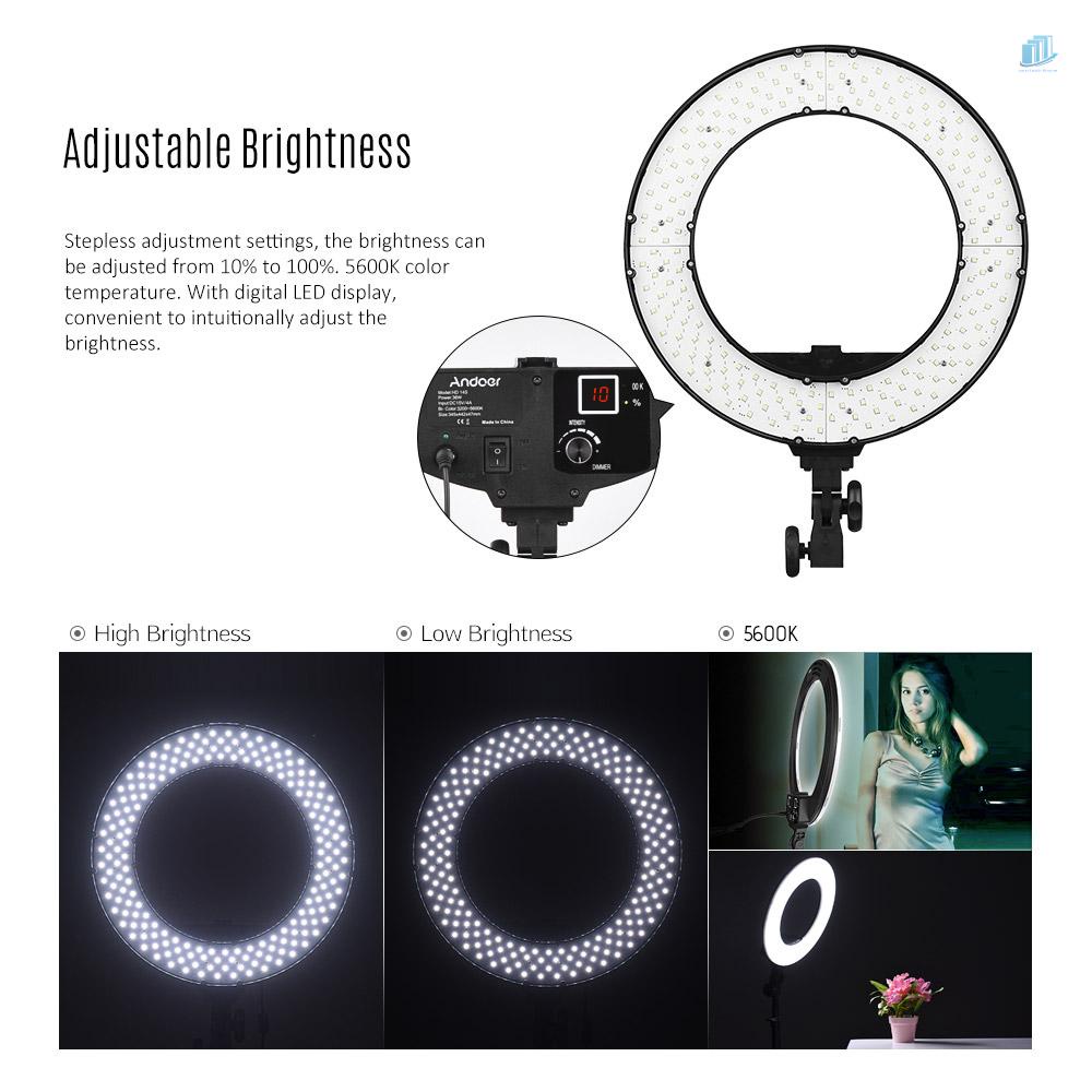 Vòng Đèn LED Video Andoer HD-14D 14 Inch 36W 5600K Tích Hợp 192 Đèn LED SMD CRI 95 +