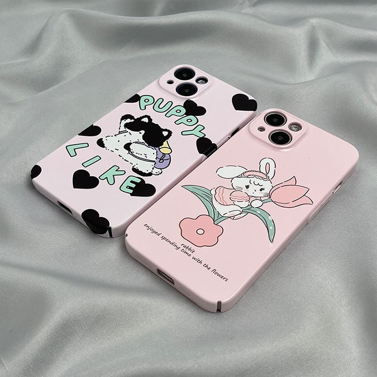 Ốp Điện Thoại Cứng Họa Tiết Thỏ / Hoa Tulip Bảo Vệ Toàn Diện Cho Apple 14 11 1314 plusXS