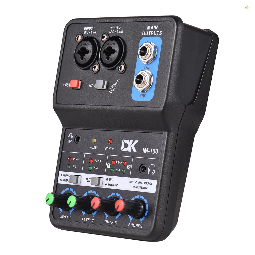 Thẻ Ghi Âm Chuyên Nghiệp DK iM100 16bit / 48kHz Mini Giao Diện USB 2 Trong &amp; 2 Ra 48V Phantom Power-B