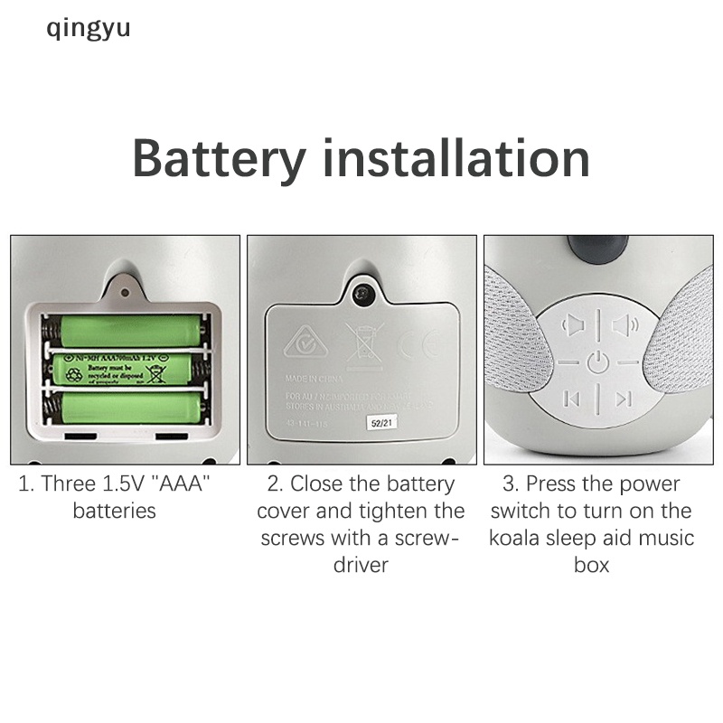 Qingyu Máy Tạo Tiếng Ồn Trắng Hoạt Hình Koala Phát Ra Âm Thanh Im Lặng Ngủ Và Thư Giãn Cho Bé Sơ Sinh PLI
