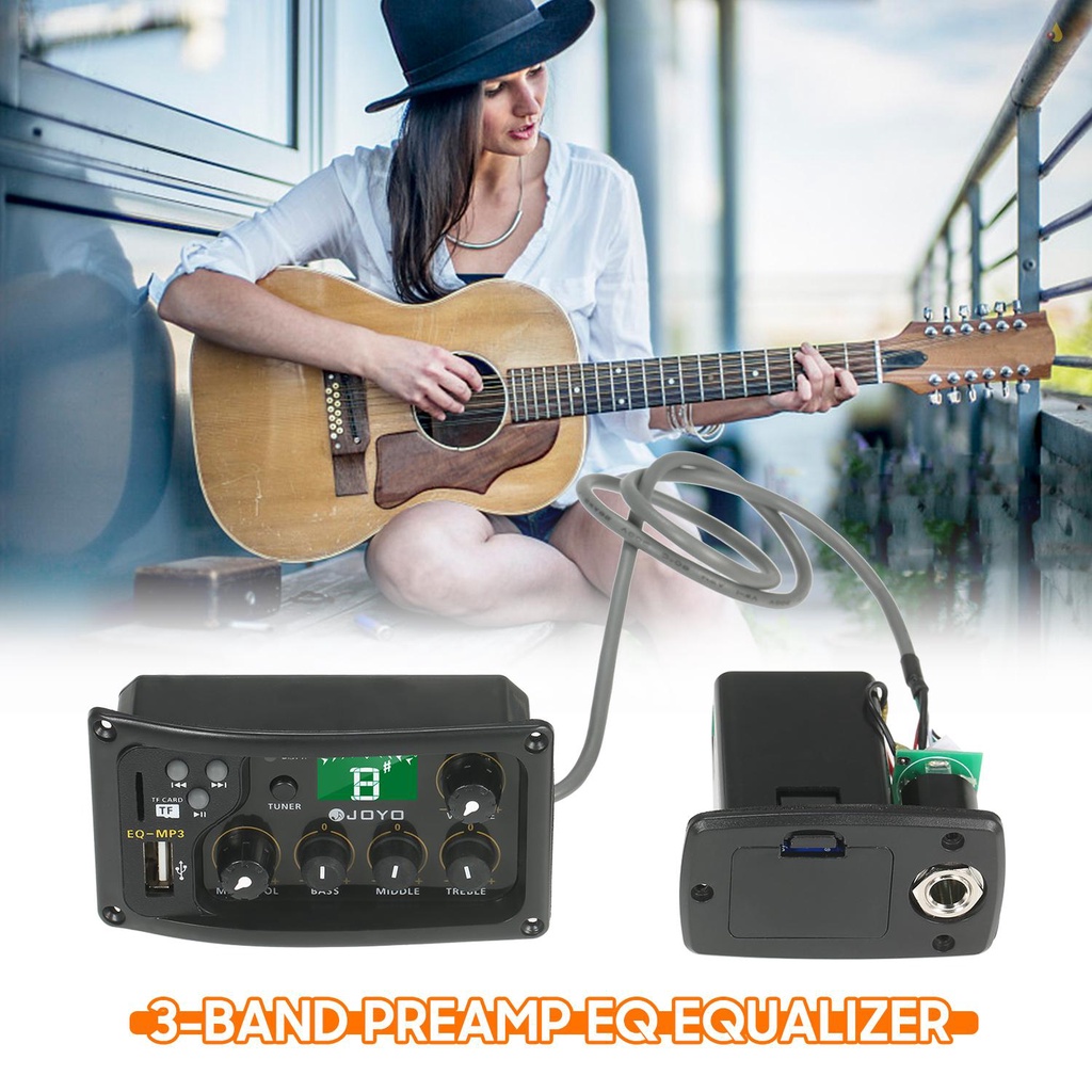 Hệ Thống Điều Chỉnh EQ 3 Băng Tần JOYO EQ-MP3 Có Màn Hình LCD Cho Đàn Guitar Acoustic