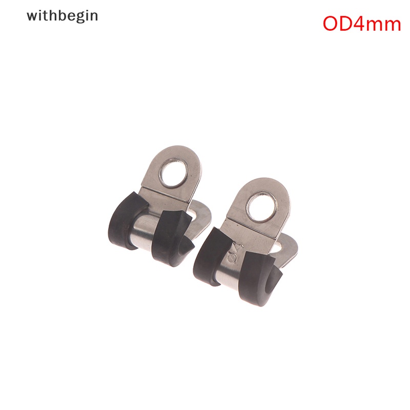 Bộ 2 Kẹp Ống Cao Su Bằng Thép Không Gỉ 304 Chất Lượng Cao Phụ Kiện Trang Trí Xinh Xắn Dành Cho Xe Hơi