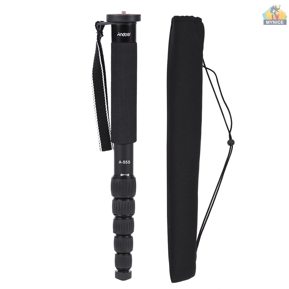 Gậy Chụp Ảnh Di Động Andoer A-555 6 Phần Bằng Hợp Kim Nhôm Nhỏ Gọn Cho Pentax Camera Max Tải Trọng Lớn 10kg / 22lbs 10kg / 22lbs Chất Lượng Cao
