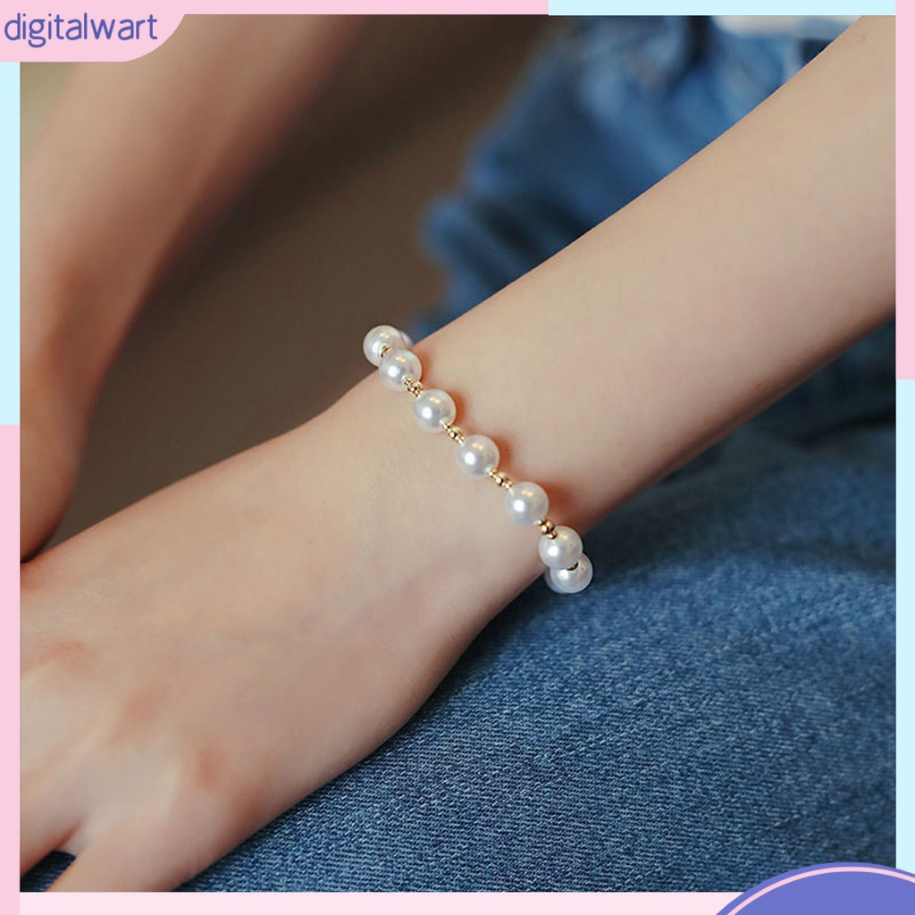 Vòng Tay Chuỗi Hạt Ngọc Trai Nhân Tạo Mạ Điện Thời Trang Có Thể Điều Chỉnh Làm Quà Tặng Sinh Nhật Cho Bạn Gái / Mẹ