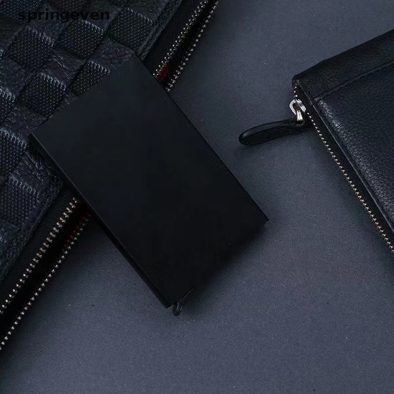 Ví Đựng Thẻ ID / Danh Thiếp Bằng Kim Loại Nhôm Mỏng Chống Trộm Cho Nam Và Nữ