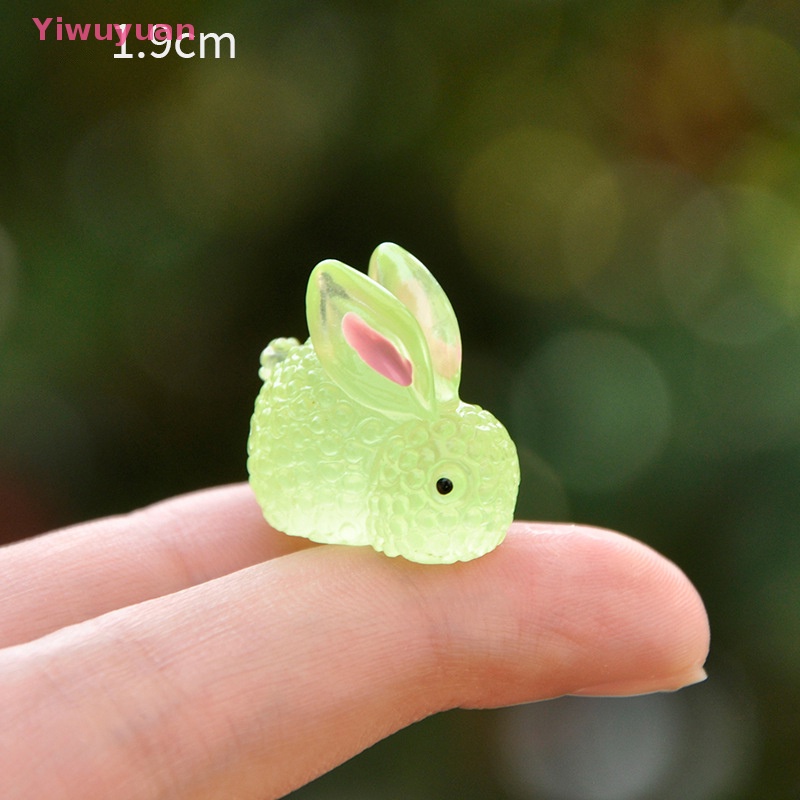 1 Mô Hình Thỏ Nhựa Phát Quang Trang Trí Tiểu Cảnh Mới