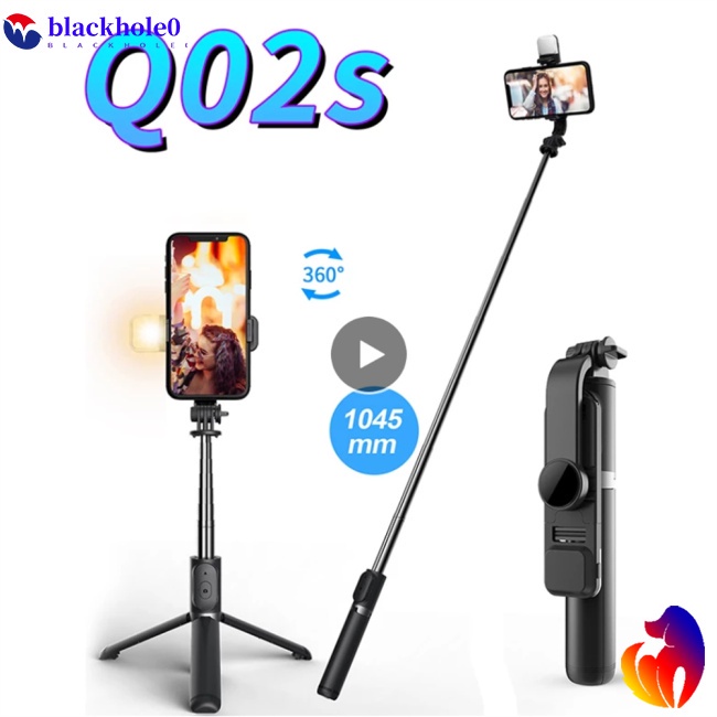 Gậy Chụp Ảnh Tự Sướng Bluetooth Không Dây BH Q02s Có Thể Gập Lại Kèm Remote Điều Khiển