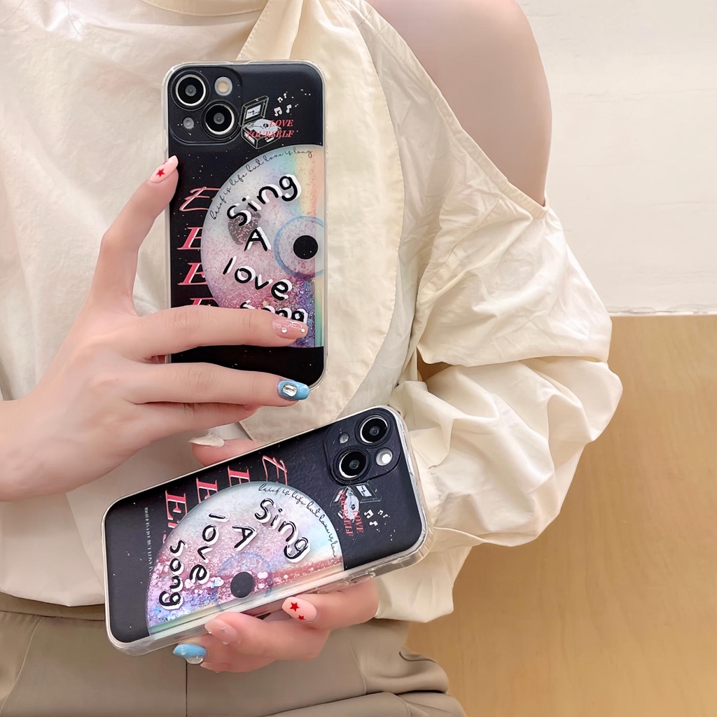 Ốp Điện Thoại TPU Dẻo Họa Tiết CD Có Nước Kim Tuyến Lấp Lánh Chống Rơi Cho iPhone11 12 13 14 Pro Max