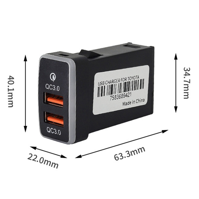 Bộ Sạc Nhanh USB 3.0 12-24V Có Đèn LED Chuyên Dụng Cho Xe Hơi Toyota