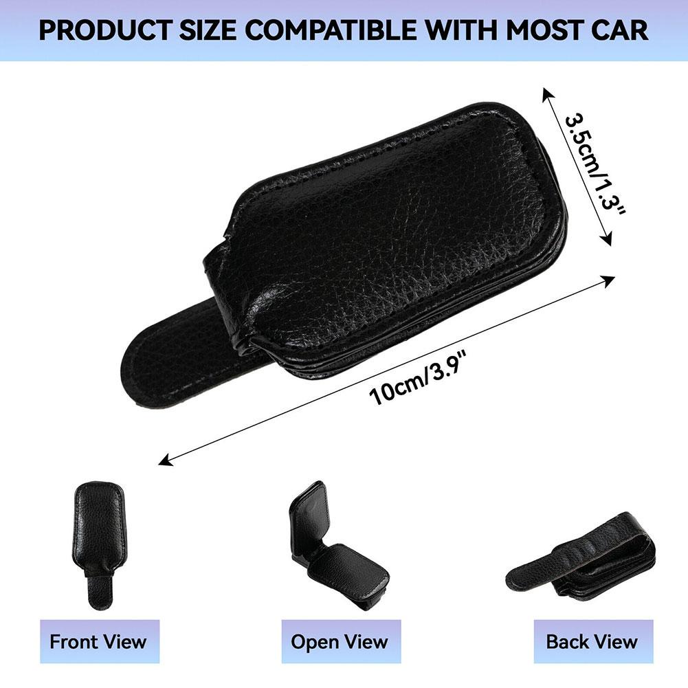 Kẹp Giữ Mắt Kính / Tài Liệu Xe Hơi Bằng Da Bền Đa Năng R4F6