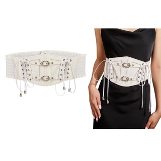 Đai nịt bụng corset trắng phối ren gợi cảm
