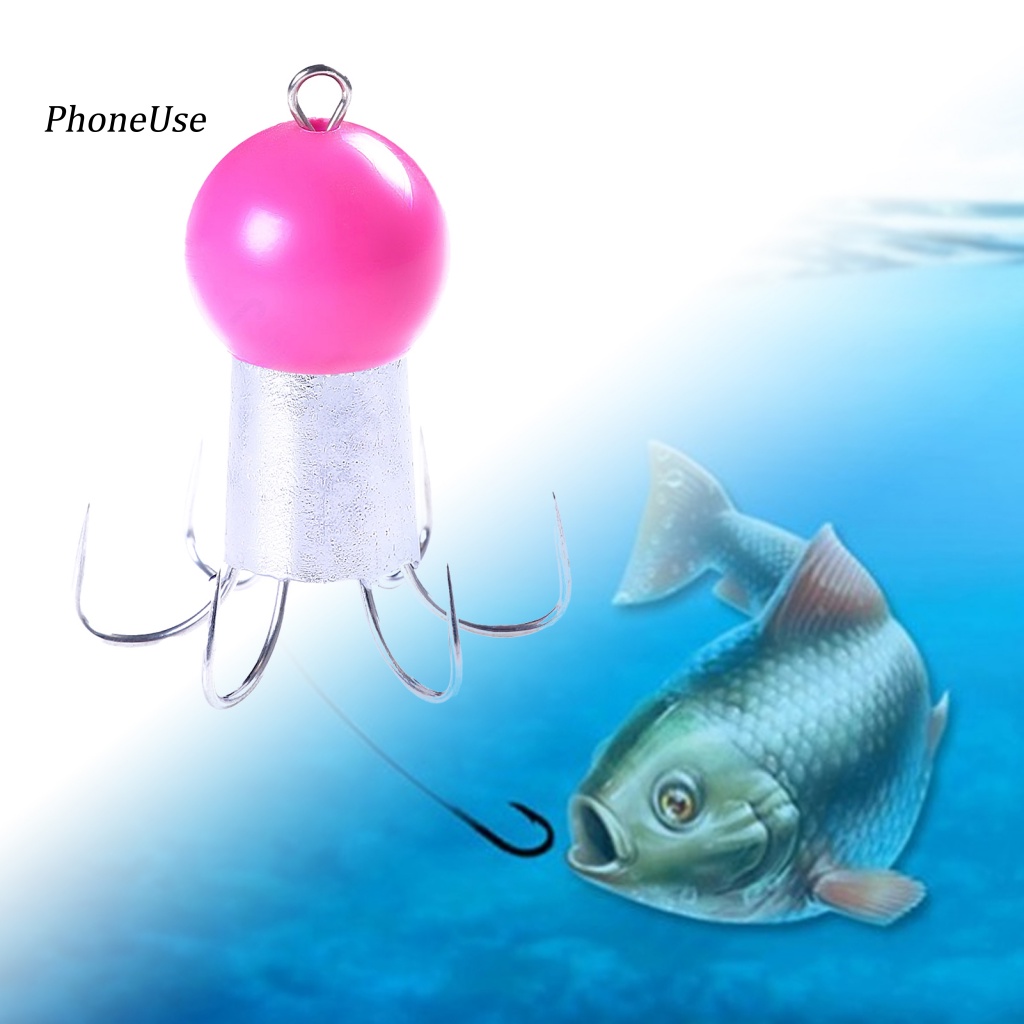 Bộ 6 Mồi Giả Câu Cá PU Hình Bạch Tuộc 62g Bằng Kim Loại Chống Ăn Mòn 8 Móc Câu