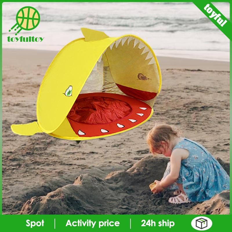 Lều Cắm Trại Bãi Biển Di Động Với Túi Đựng Họa Tiết Sọc Xanh Lá Cho Bé Trai / Bé Gái