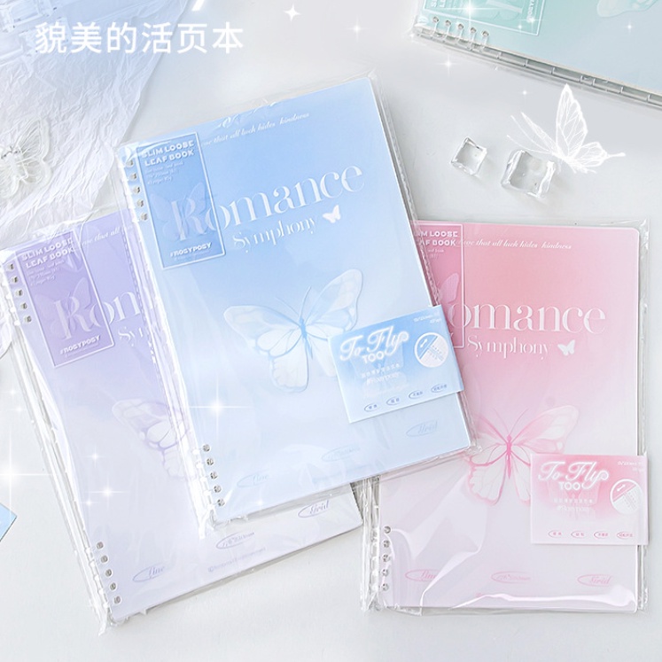 Đĩa Cdaily Cdaily Chất Lượng|Sổ Tay B5 Bìa Mỏng Nhẹ Họa Tiết Bướm Màu Gradient