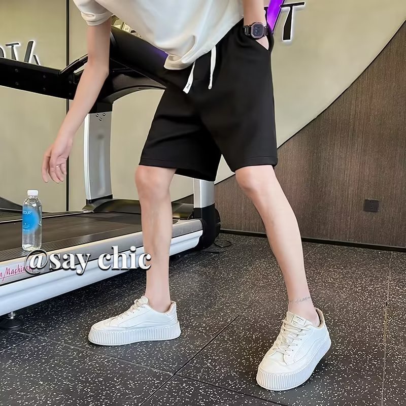 Quần ngắn ống rộng Màu Trơn Thời Trang Mùa Hè Cho Nam