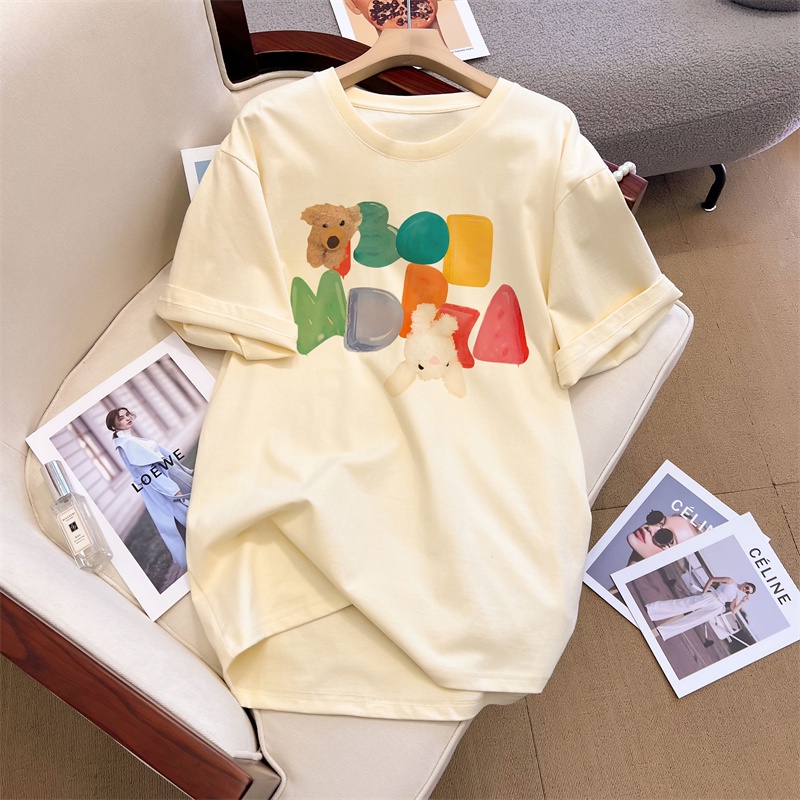 NRVP Áo Thun Nữ Tay Ngắn 100% Cotton In Hình Phong Cách Hàn Quốc Mới