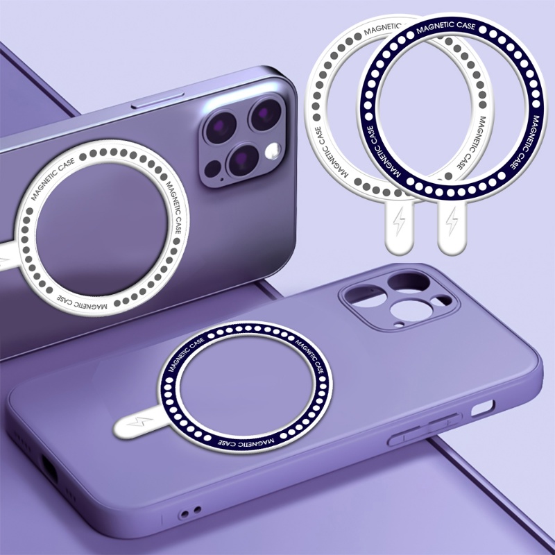 Đế Sạc Điện Thoại Không Dây Có Nam Châm Siêu Mỏng Màu Trơn Cho Xe Hơi