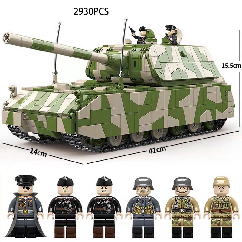 Đồ chơi Lắp ráp Mô hình Xe Tăng Đức hạng nặng Maus Quanquan 100234 Panzer VIII Maus Tank