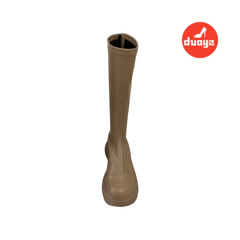 Duoya Factory Thẳng ~ [Hàng Có Sẵn] Giày Bốt Martin Mỏng Đế Dày Ngắn Màu Nâu Phong Cách Pháp Mùa Xuân Thu Cho Nữ Miễn Phí Vận Chuyển