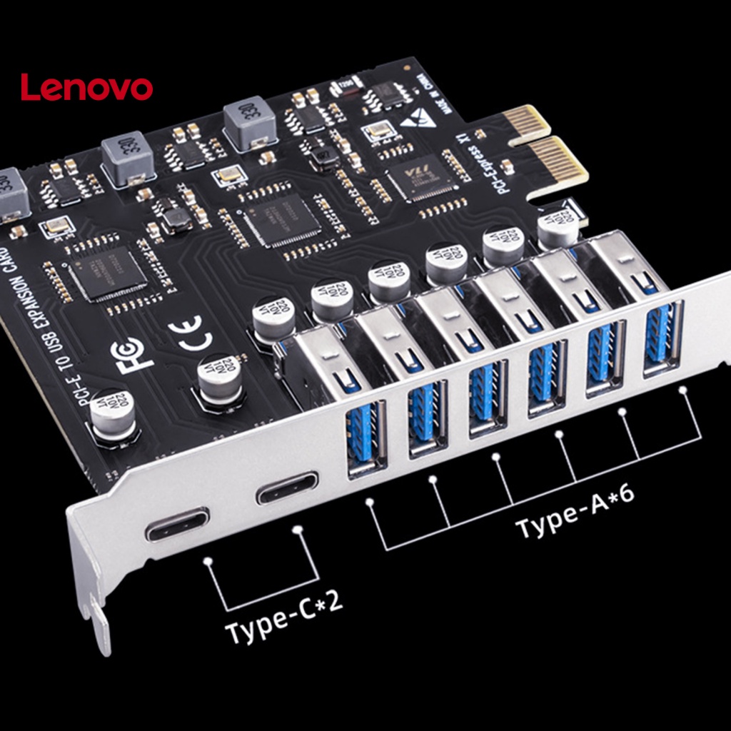Thẻ Mở Rộng Tăng Áp Năng Lượng Thấp 5 Cổng PCI-E Sang USB3.2 Cho Máy Tính