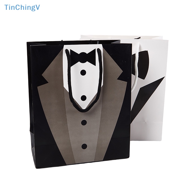 [TinChingV] Set 5 Túi Giấy Đựng Quà Họa Tiết Tuxedo Có Tay Cầm [Mới]