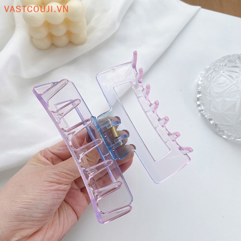 Kẹp Tóc Càng Cua Bằng Nhựa Trong Suốt Màu Gradient Phong Cách Hàn Quốc Thanh Lịch