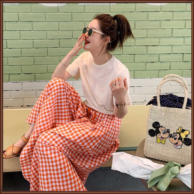 Quần Culottes Lưng Cao Ống Rộng Họa Tiết Kẻ Sọc Phong Cách Cổ Điển Thời Trang Cho Nữ