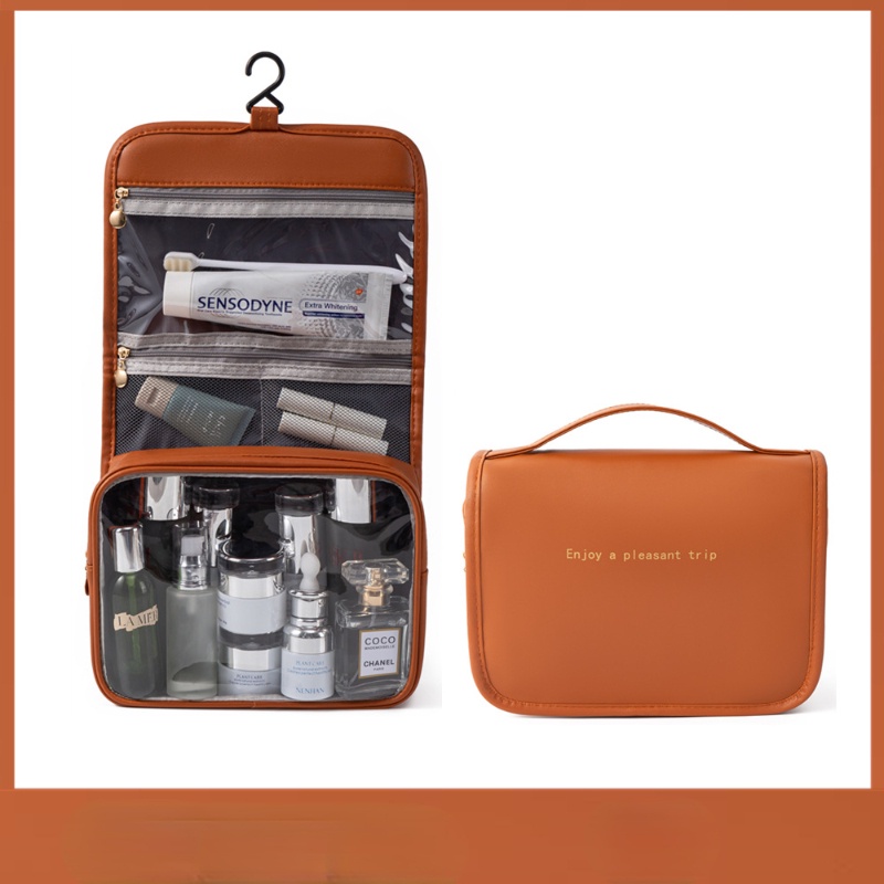 Túi Da PU Đựng Đồ Trang Điểm Sức Chứa Lớn Phong Cách Nhật Bản