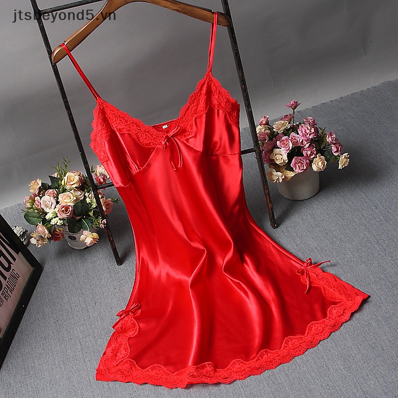 # JY#  Bowknot trong suốt sexy đồ lót ren vải tuyn rỗng treo nightdress ..