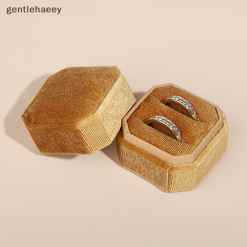 Gent Hộp Đựng Trang Sức Hình Bát Giác Bằng Vải Nhung Kẻ Sắp Xếp Gọn Gàng EN