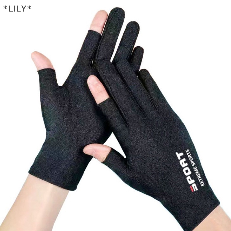 Lily mùa hè găng tay người đàn ông băng lụa mặt trời proction lái xe găng tay Găng tay câu cá thoáng khí uuu