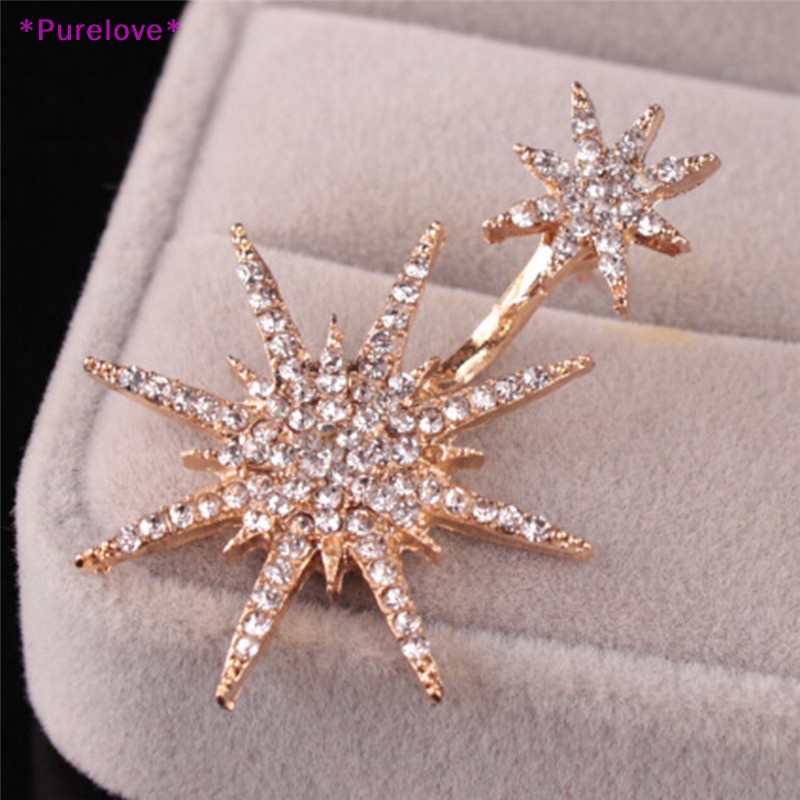 Đôi Khuyên Tai Hình Bông Tuyết Đính Đá Xinh Xắn Cho Nữ Mới