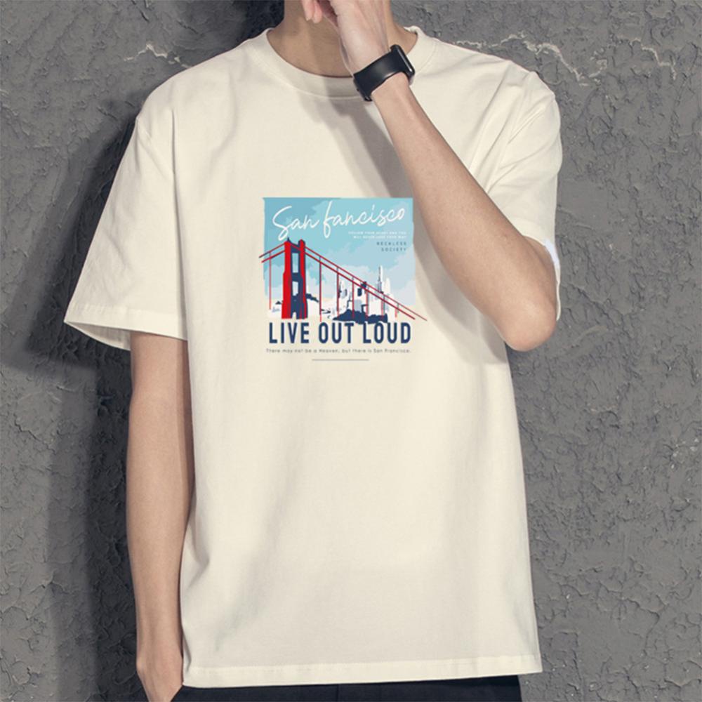 Áo Thun Cotton Dáng Rộng Mềm Mại Thoáng Khí In Chữ H3L7 Thời Trang Mùa Hè Cho Nam