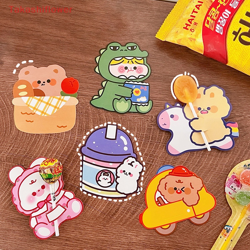 Set 50 Tấm Thiệp Giấy Họa Tiết Hoạt Hình Kẹo Mút Dễ Thương