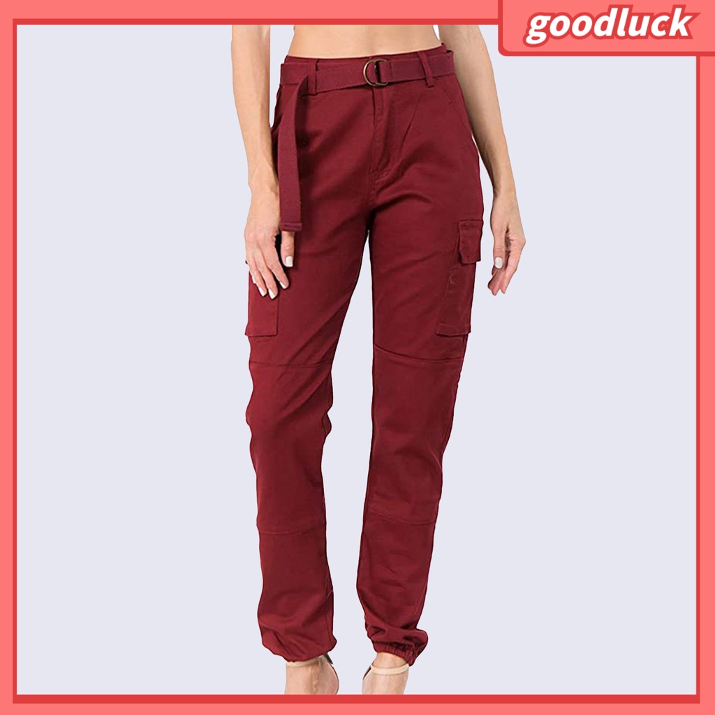 Quần Dài Tới Mắt Cá Chân Có Nhiều Túi Màu Sắc Trơn Dành Cho Nữ