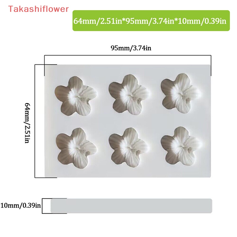 1 Khuôn Làm Bánh 6 Ngăn Hình Hoa Năm Cánh Bằng Silicone