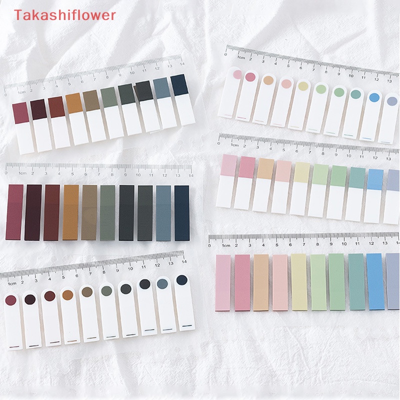 (Takashiflower) 200 Tờ Giấy Ghi Chú Đánh Dấu Trang Sách Hình Morandi Tabs Đáng Yêu Dành Cho Văn Phòng Trường Học Papeleria