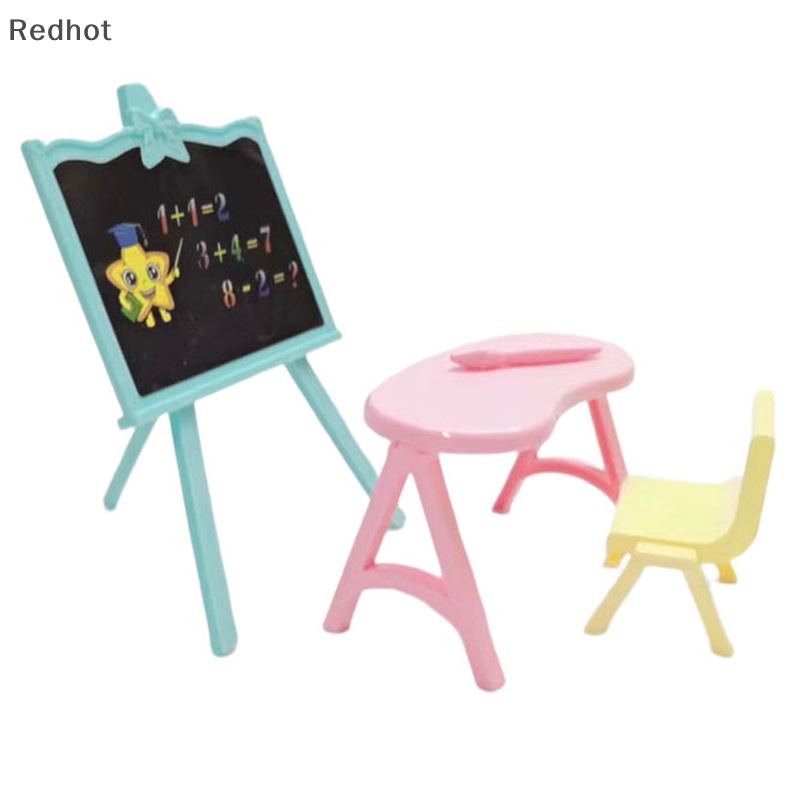 Bộ 4 Bút Chì Bảng Đen Viết Phấn Kích Thước 16cm Trang Trí Nhà Búp Bê