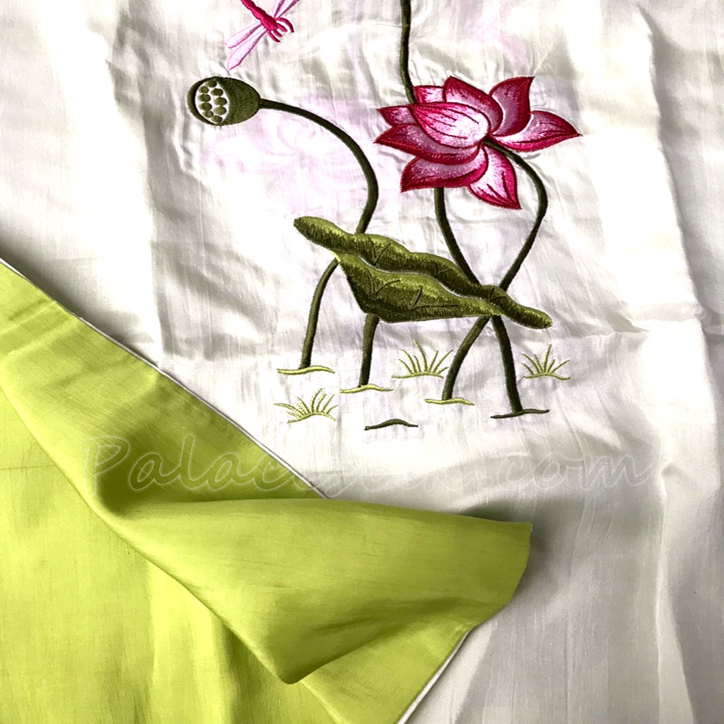 Khăn lụa tơ tằm Palacesilk thêu tay, 100% SILK, phong cách thanh lịch & sang trọng, mềm mượt