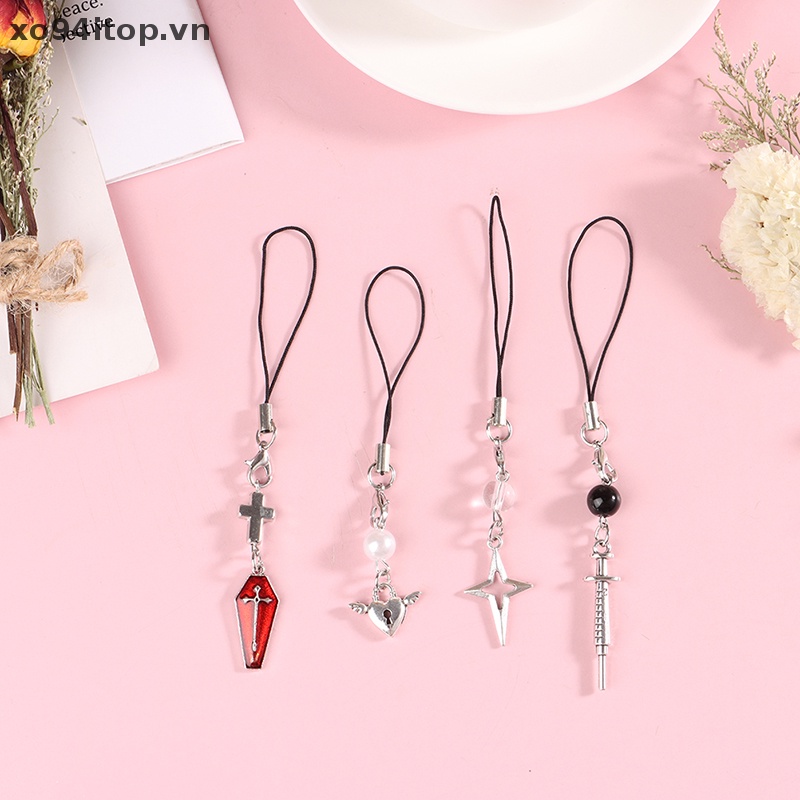 Xoitop Dây Đeo Điện Thoại Chuỗi Xích Gắn Mặt Thánh Giá Trái Tim Hợp Thời Trang Cho Nữ V