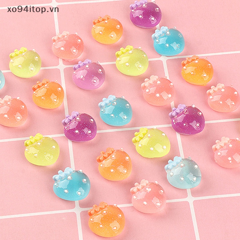 Set 2 Đồ trang trí Trái Dâu Mini Bằng Nhựa Phát Quang Dùng Để Trang Trí DIY