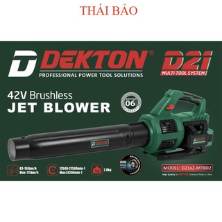 Máy thổi lá/thổi bụi dekton motor brushless turbo 42v / d21-x2mtb02 / dùng 2 pin d21