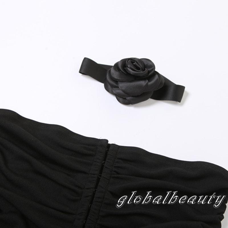 Gb-áo Ống Hở Vai Có Khóa Cài Trung Tâm Với Vòng Cổ Hoa Cho Nữ