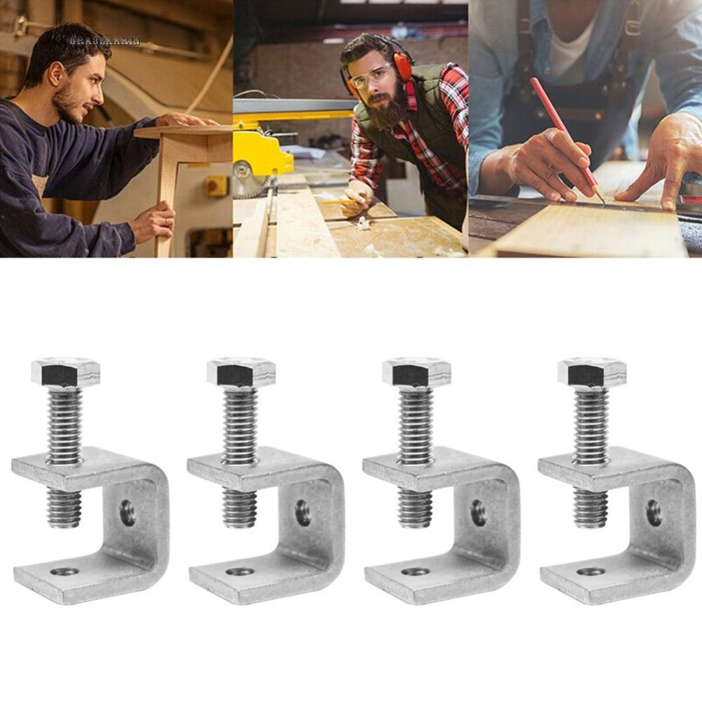 4X Stainless Steel C Clamps Tiger Clamp for Mounting U Clamps Small Desk Clamp Brand new and high quality