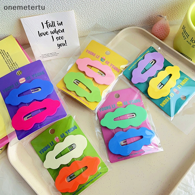 Set 2 Kẹp Tóc Hình Đám Mây Nhiều Màu Sắc Dễ Thương Cho Nữ