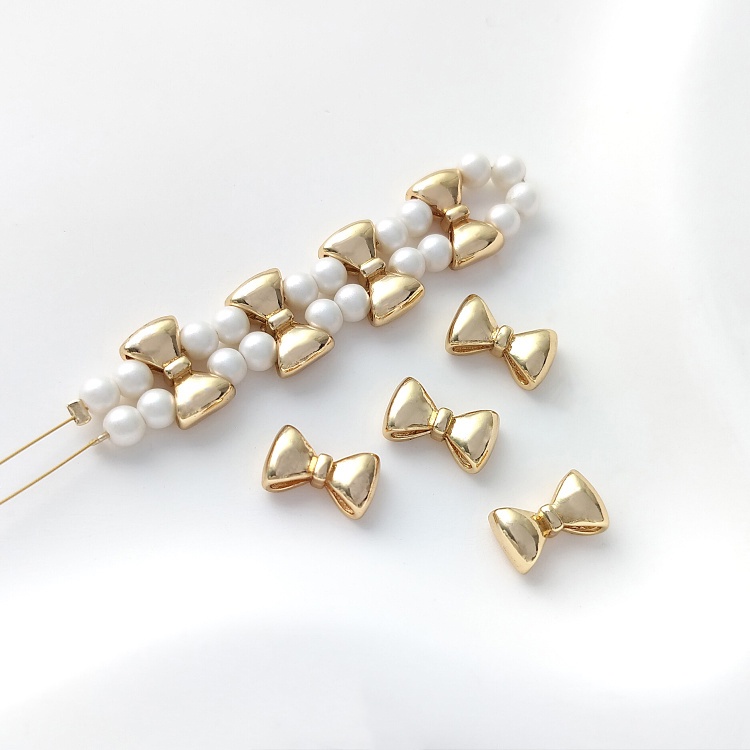 Hạt Ngọc Trai Vàng 14K Hai Hàng Khóa Thủ Công Sáng Bóng Bảo Quản Vòng Cổ Vòng Tay Hạt