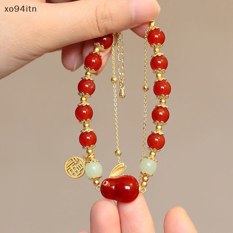 Vòng Tay Hai Lớp Mặt Hình Thỏ Dễ Thương Phong Cách Vintage Cho Nữ