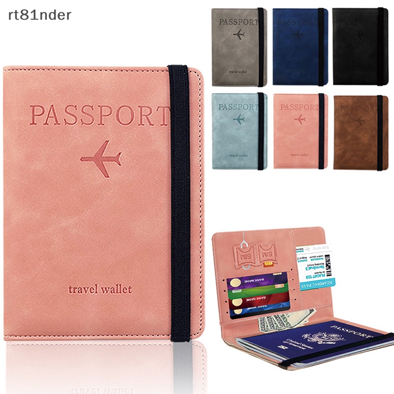 Rt Ví Da PU RFID Đựng Hộ Chiếu Phong Cách Vintage Cho Nam Nữ
