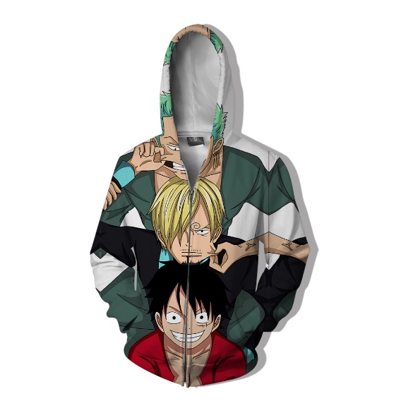 Áo Khoác Khóa Kéo Tay Dài In Hình Nhân Vật Luffy Trong ONE PIECE 3D Thời Trang Cho Nam Và Nữ