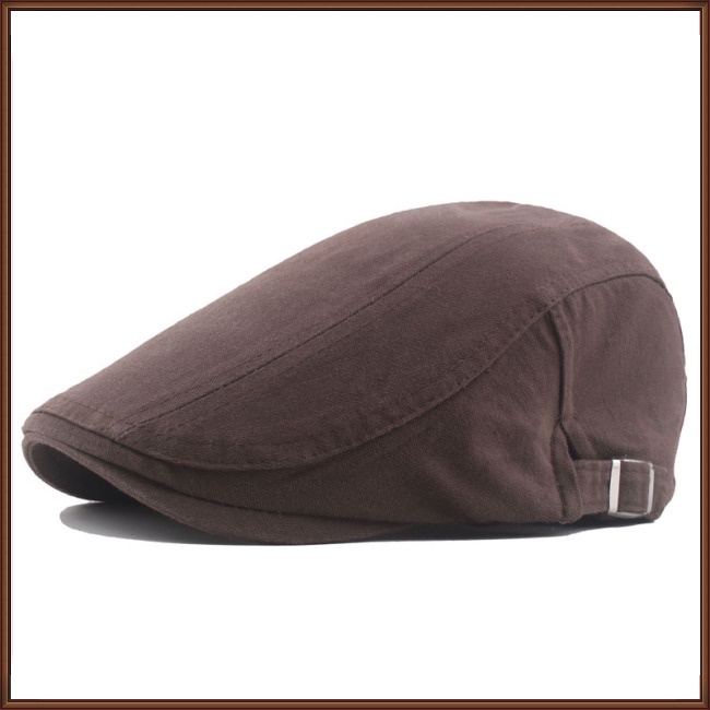 Mũ Beret Cotton Mỏng Màu Sắc Đơn Giản Phong Cách Retro Chống Nắng Thoáng Khí Cho Nam